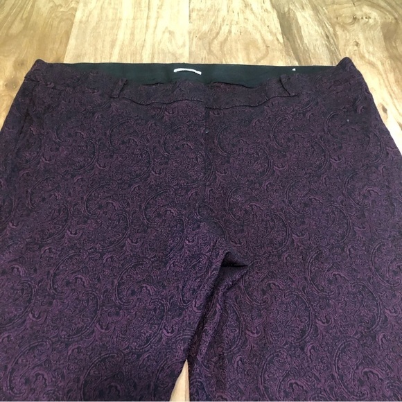 Lane Bryant The Allie Purple Paisley Stretch High Rise Dress Pants Plus Size 26R - Picture 3 of 11